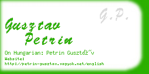 gusztav petrin business card